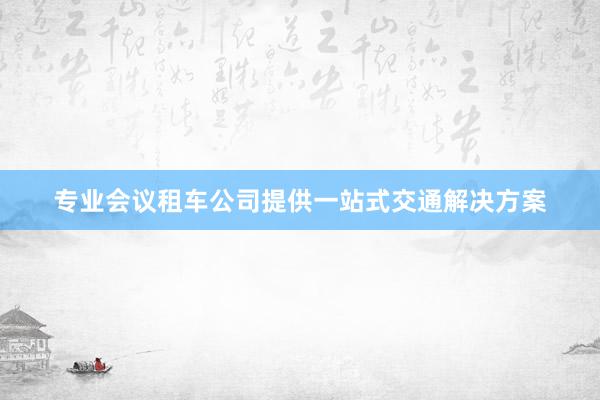 专业会议租车公司提供一站式交通解决方案